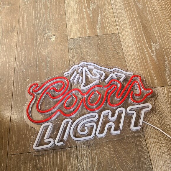 Coors Light Sign - Light Up Faux Neon Coors Light Beer Sign - Picture 8 of 10